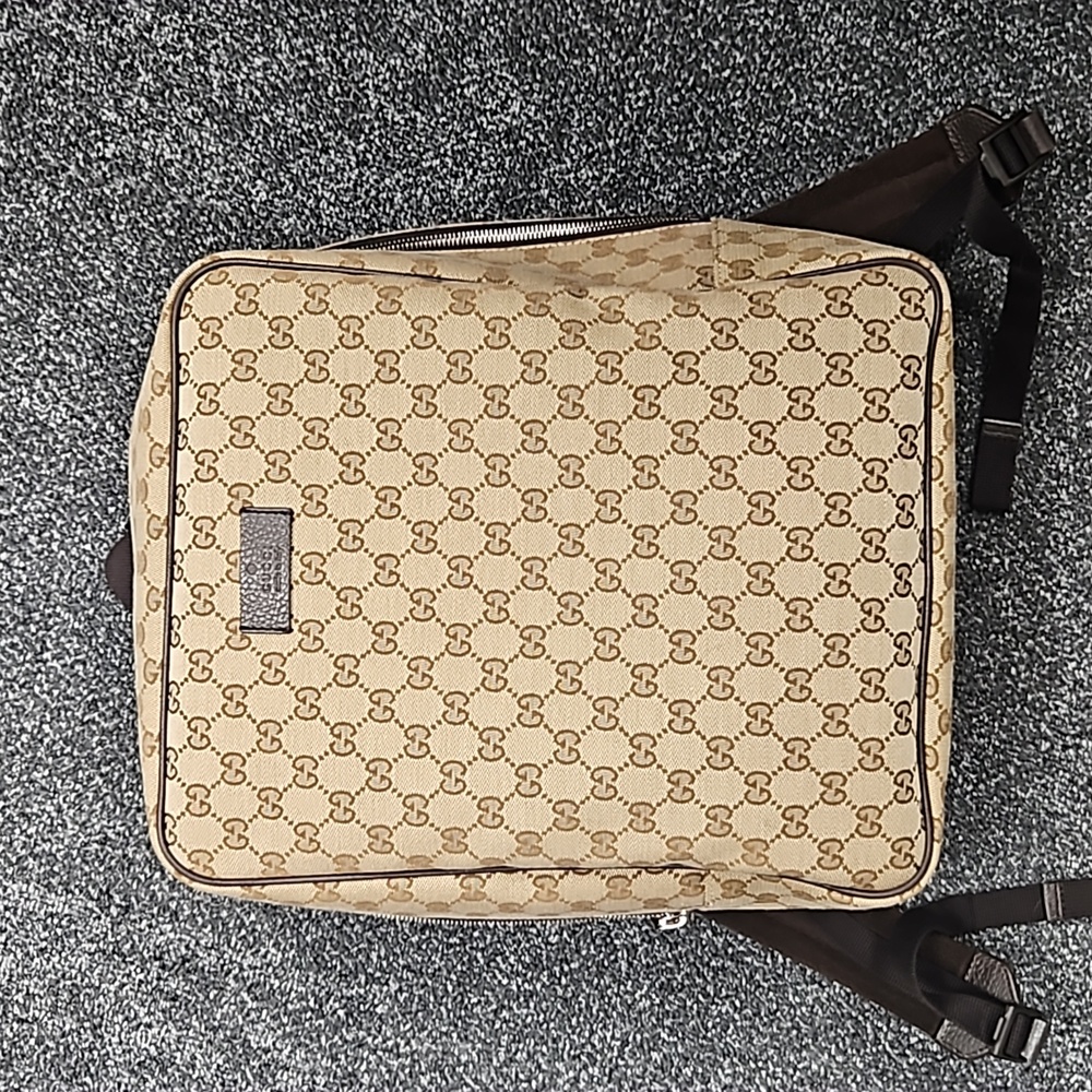 Gucci GG print beige backpack